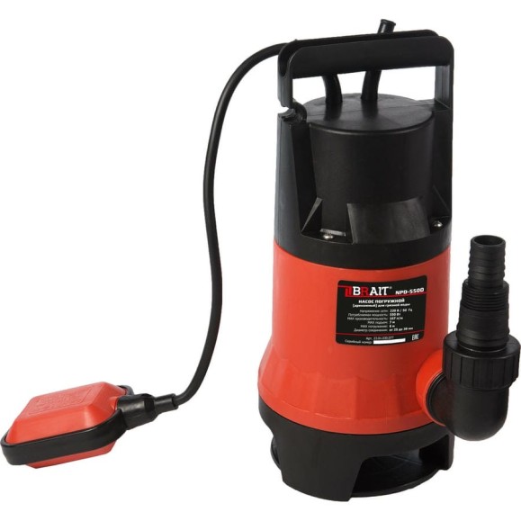 Дренажный погружной насос BRAIT NPD-550D 23.01.030.077 Дренажный погружной насос BRAIT NPD-550D 23.01.030.077