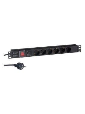 Блок розеток ExeGate ServerPro PDU-19H608 Al-6S-EU2CU-SW-SPD1, 19, 1U, алюминий, 6Sch, евро, 2м, SPD1 280833
