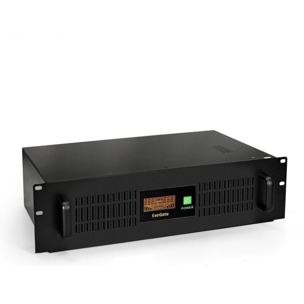 Источник бесперебойного питания ExeGate ServerRM. UNL-1500.LCD.AVR.EURO.RJ.USB.3U. 1500VA/900W.LCD.AVR.3евро.RJ45/11USB.3U. 270874
