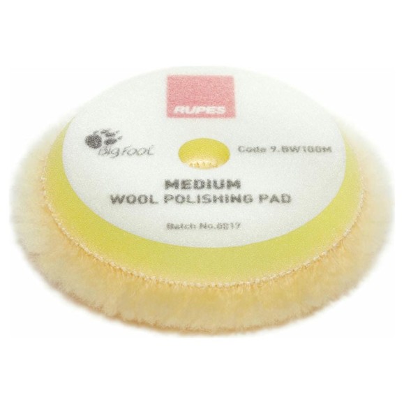 Диск полировальный из натуральной овчины (80/90 мм; Velcro; жёлтый) RUPES 9.BW100М