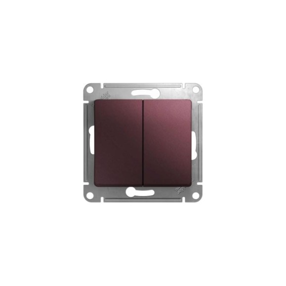 Переключатель Systeme Electric Glossa Баклажановый  2-клавишный, сх.6, 10AX SE GSL001165