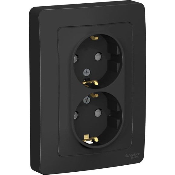 Розетка Systeme Electric Blanca внутр Антрацит 2-ая с/з со шторками, 16А, 250В SE BLNRS001126 Розетка Systeme Electric Blanca внутр Антрацит 2-ая с/з со шторками, 16А, 250В SE BLNRS001126