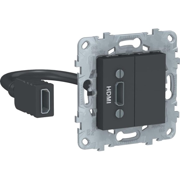 Розетка HDMI Systeme Electric Unica New Антрацит NU543054
