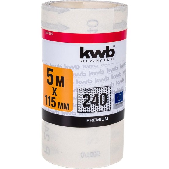 Бумага шлифовальная в рулоне kwb 5 м, 115 мм, К240 847854