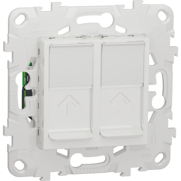 Компьютерная розетка Systeme Electric Unica New Белый RJ45, двойная, кат. 6 UTP NU542418