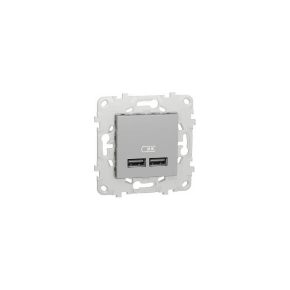 USB розетка Systeme Electric Unica New Алюминий, 2-местная, 5 В, 2100 мА NU541830 USB розетка Systeme Electric Unica New Алюминий, 2-местная, 5 В, 2100 мА NU541830