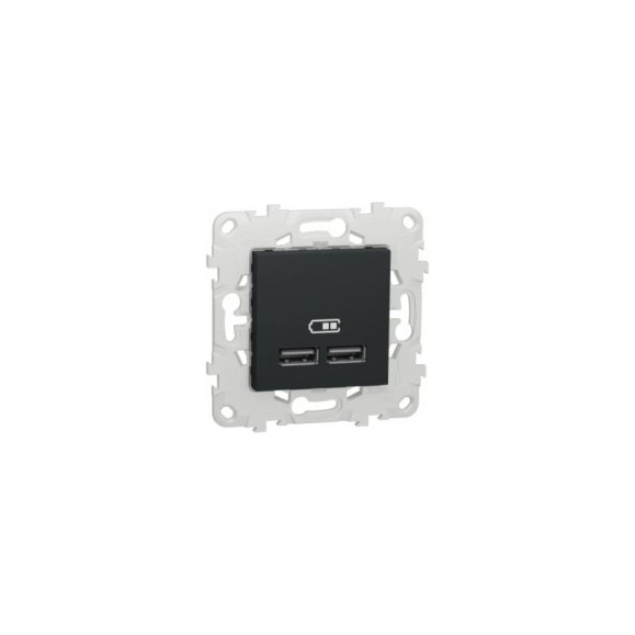 USB розетка Systeme Electric Unica New Антрацит, двойная, 5 В, 2100 мА NU541854 USB розетка Systeme Electric Unica New Антрацит, двойная, 5 В, 2100 мА NU541854