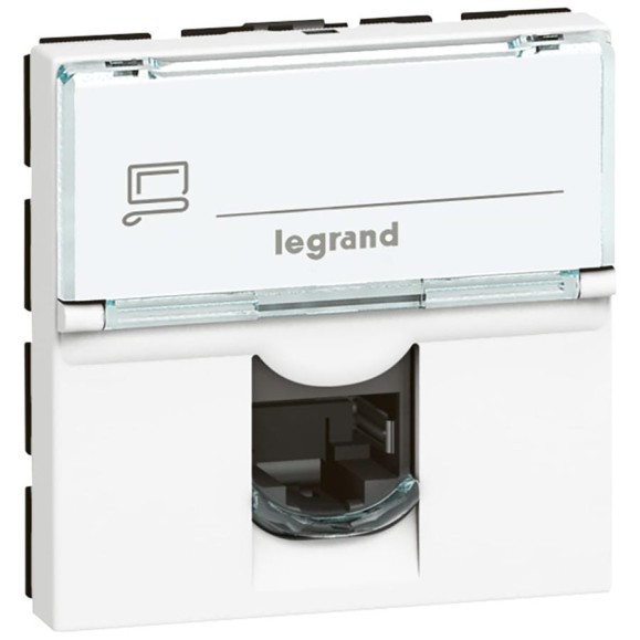 Розетка RJ45 Legrand Программа Mosaic - категория 6 - FTP - 2 модуля - белый 076565 Розетка RJ45 Legrand Программа Mosaic - категория 6 - FTP - 2 модуля - белый 076565