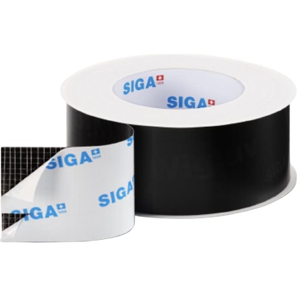 Гидроизоляционная лента для склейки мембраны Siga Wigluv black 20/40 60 мм, 25 м (снаружи помещения), УФ-стабильная 7509-6025 Гидроизоляционная лента для склейки мембраны Siga Wigluv black 20/40 60 мм, 25 м (снаружи помещения), УФ-стабильная 7509-6025