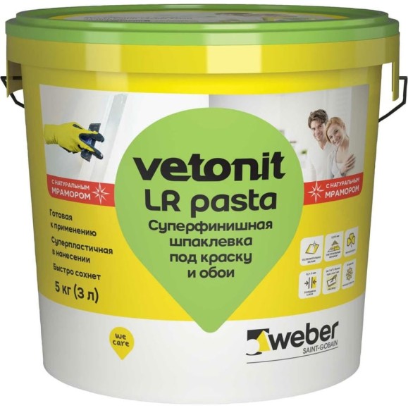 Суперфинишная шпаклевка Vetonit LR pasta 5 кг 1014264 Суперфинишная шпаклевка Vetonit LR pasta 5 кг 1014264