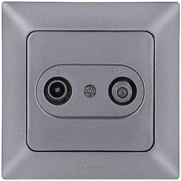 Концевая розетка TV-SAT NE-AD Aras, Серебро, 93-122-30 Концевая розетка TV-SAT NE-AD Aras, Серебро, 93-122-30
