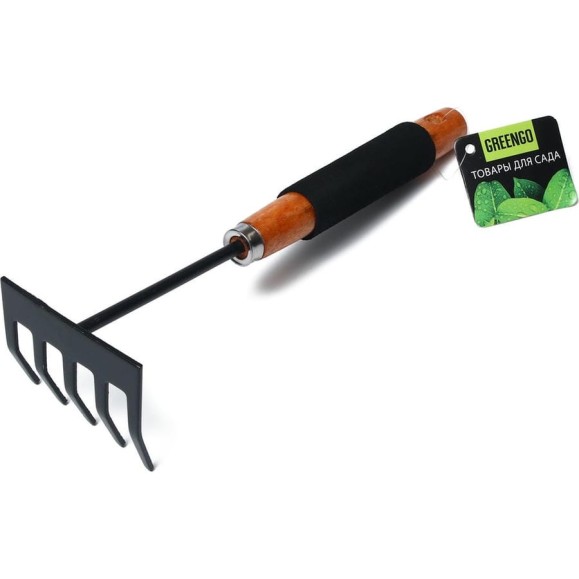 Грабли Greengo 30 см, деревянная рукоять с поролоном 2710197 Грабли Greengo 30 см, деревянная рукоять с поролоном 2710197