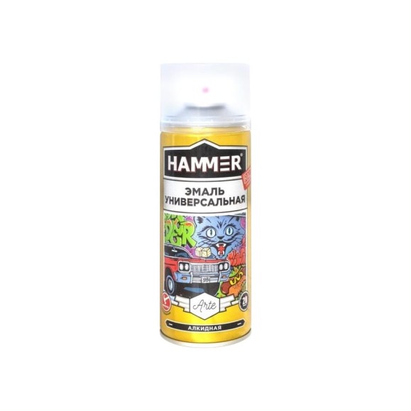 Универсальная аэрозольная эмаль Hammer RAL 9003 белая, глянцевый, 0.27 кг, 0.52 л ЭК000139898 Универсальная аэрозольная эмаль Hammer RAL 9003 белая, глянцевый, 0.27 кг, 0.52 л ЭК000139898