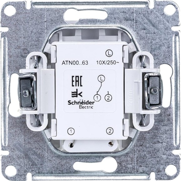 1-клавишный переключатель Systeme Electric  AtlasDesign Белый с подсветкой, сх.6а, 10АХ ATN000163