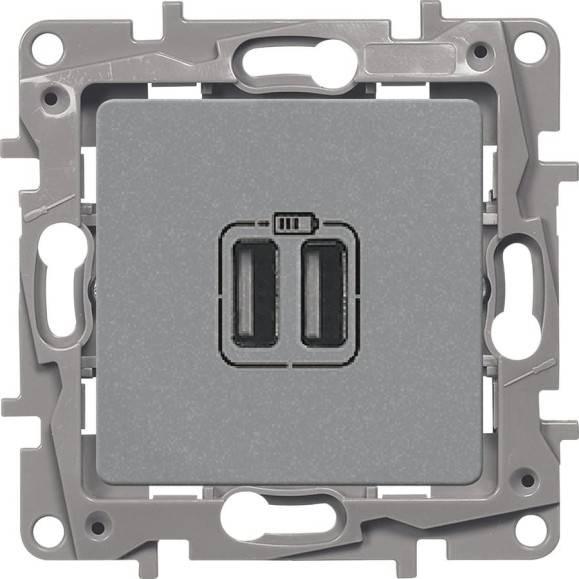 Зарядное устройство Legrand USB тип А / тип А Legrand Etika 3000мА 15Вт алюминий 672494