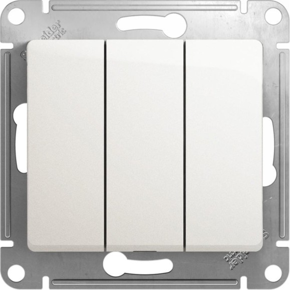 3-клавишный выключатель Systeme Electric Glossa Перламутр сх.3, 10AX SE GSL000631 3-клавишный выключатель Systeme Electric Glossa Перламутр сх.3, 10AX SE GSL000631