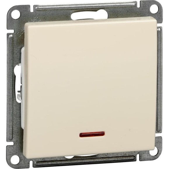 1-клавишный выключатель Systeme Electric Wessen 59 Бежевый с подсветкой 10АХ SE VS110-153-2-86 1-клавишный выключатель Systeme Electric Wessen 59 Бежевый с подсветкой 10АХ SE VS110-153-2-86