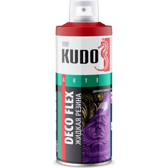 Краска для декоративных работ KUDO DECO FLEX жидкая резина красная KU-5304 Краска для декоративных работ KUDO DECO FLEX жидкая резина красная KU-5304