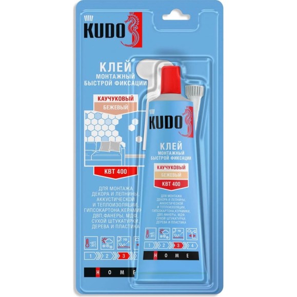 Универсальный монтажный клей быстрой фиксации на каучуковой основе KUDO тюбик в блистере KUGRUB85UQ