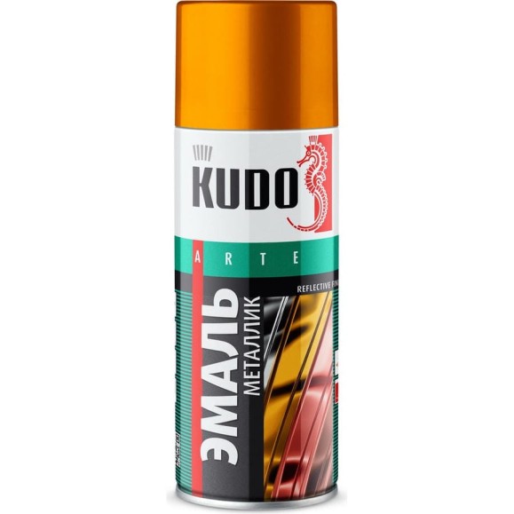Эмаль яркий металлик универсальная быстросохнущая KUDO REFLECTIVE FINISH золото KU-1028