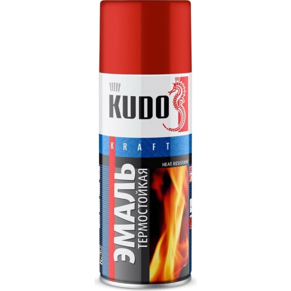 Эмаль термостойкая KUDO красная 0.52 л KU-5005 Эмаль термостойкая KUDO красная 0.52 л KU-5005