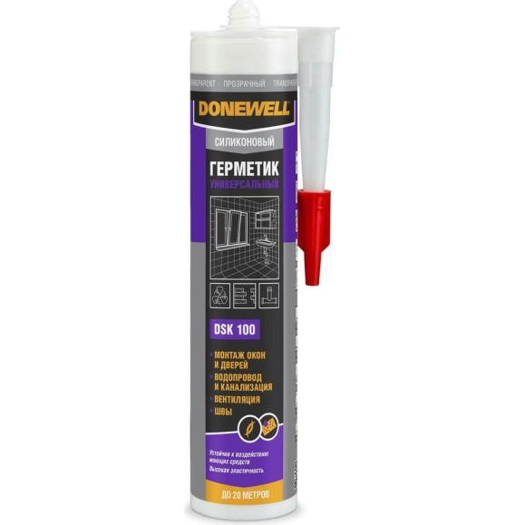 Силиконовый герметик DONEWELL универсальный прозрачный 260 мл DSK100