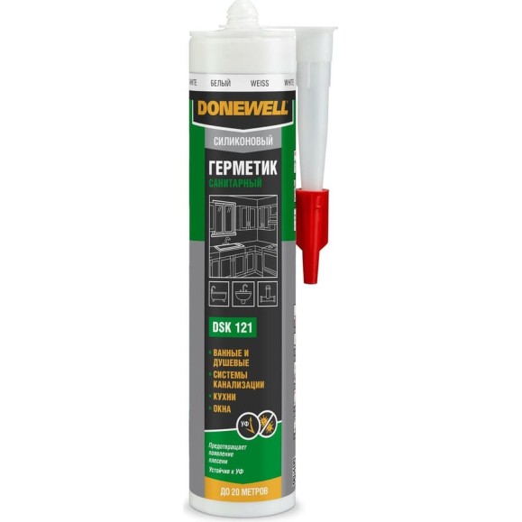 Силиконовый санитарный герметик DONEWELL белый 260 мл DSK121