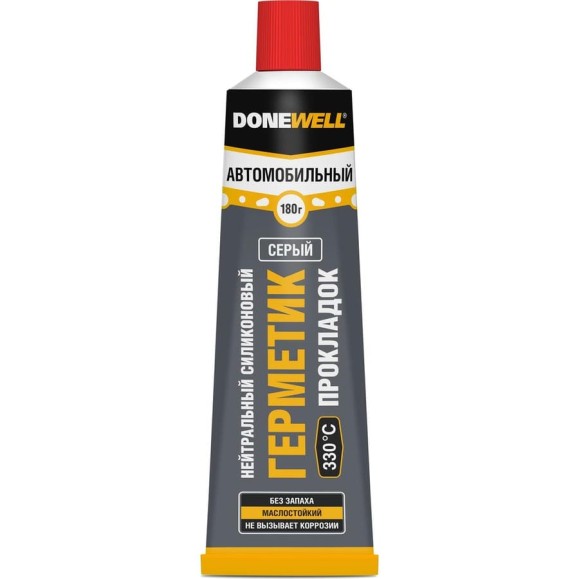 Автомобильный нейтральный высокотемпературный герметик DONEWELL силиконовый, 118 мл, серый DGT-215