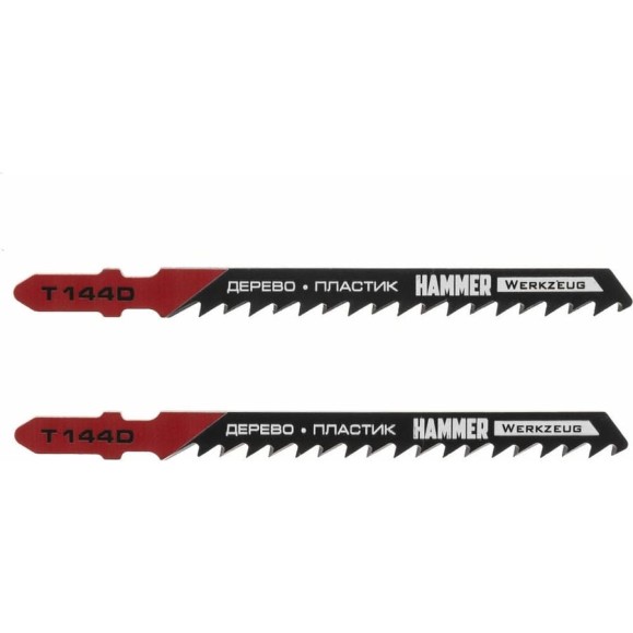 Пилка по дереву Flex JG WD-PL T144D (2 шт; 74 мм; шаг 4 мм; HCS) для лобзика Hammer 30566 204-108