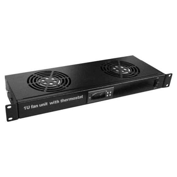 Блок 2-х вентиляторов TWT 19, с подшипниками, с термостатом, 1U CBB-FANB2-RACK-T