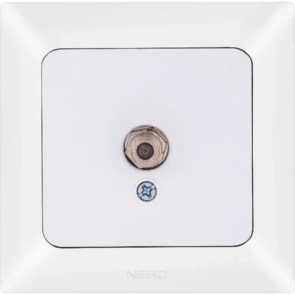 Розетка SAT NE-AD F-KONNEKTOR, экран, Aras, Белый жемчуг, 93-126-25