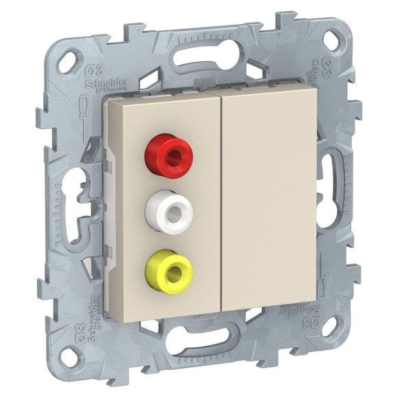 Розетка 3 RCA Systeme Electric UNICA NEW бежевый NU543144