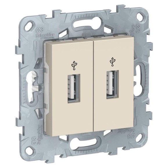 2-местный USB-коннектор Systeme Electric UNICA NEW бежевый NU542744