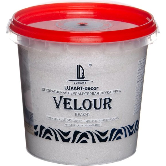 Декоративная штукатурка Luxart Бархатный шелк Decor Velour белый перламутр, 1 кг LDV02BV0010