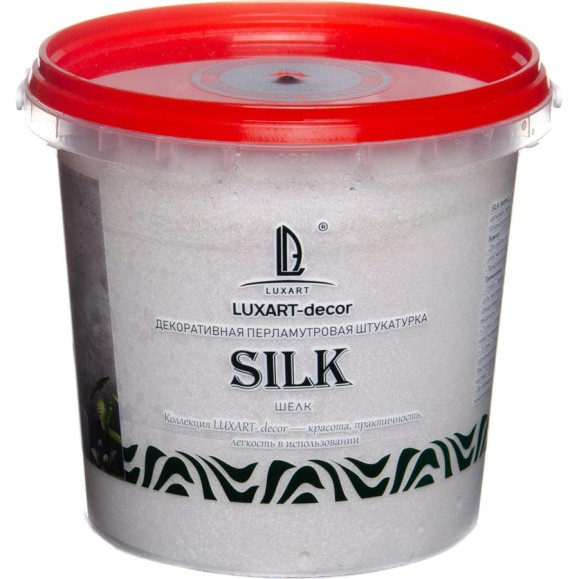 Декоративная штукатурка Luxart Мокрый шелк Decor Silk белый перламутр, 1 кг LDS02BV0010