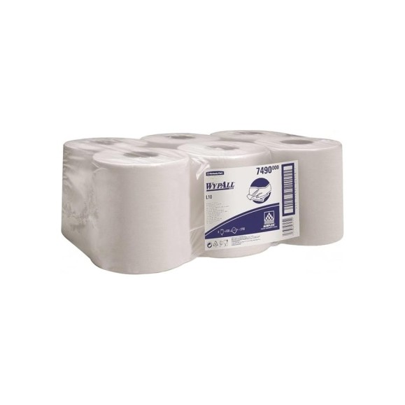 Протирочный материал Kimberly-Clark WypAll L10 упаковка 6 рулонов, белый 7490