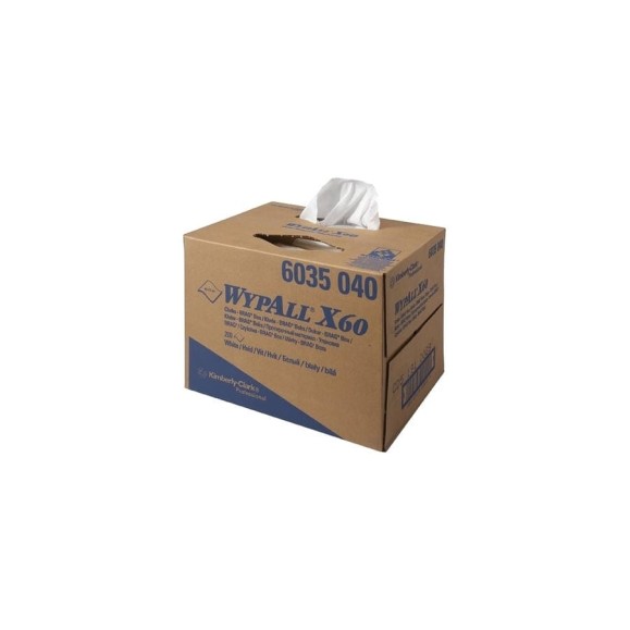 Протирочный материал Kimberly-Clark WypAll X60 упаковка BRAG Box, белый 6035 Протирочный материал Kimberly-Clark WypAll X60 упаковка BRAG Box, белый 6035