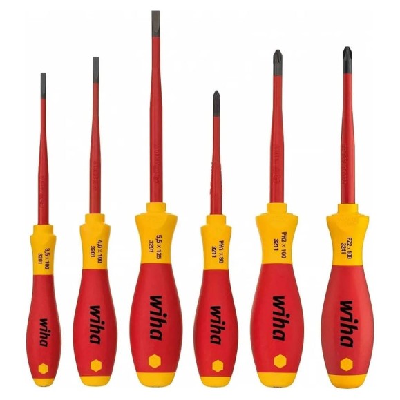 Набор отверток Wiha SoftFinish electric slimFix шлиц, Phillips, wih38362 Набор отверток Wiha SoftFinish electric slimFix шлиц, Phillips, wih38362