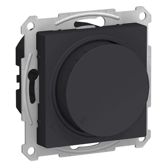 Поворотно-нажимной светорегулятор диммер Systeme Electric AtlasDesign Карбон 630Вт, ATN001036
