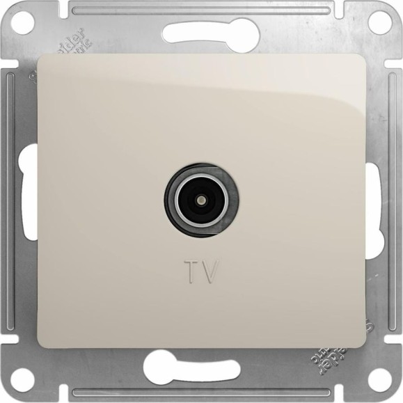 TV розетка Systeme Electric Glossa Молочная проходная 4DB SE GSL000992