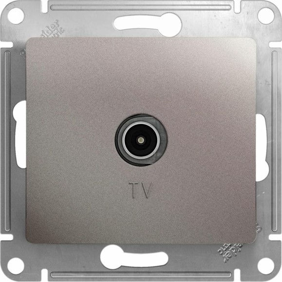 TV розетка Systeme Electric Glossa Платина, проходная 4DB SE GSL001292