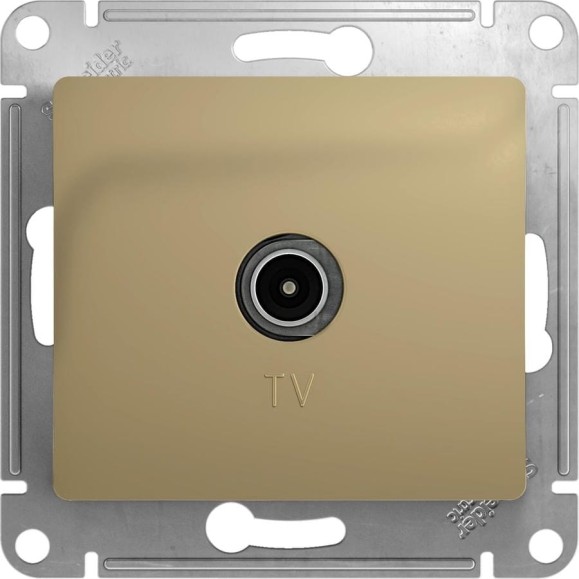 TV розетка Systeme Electric Glossa Титан, проходная 4DB SE GSL000492