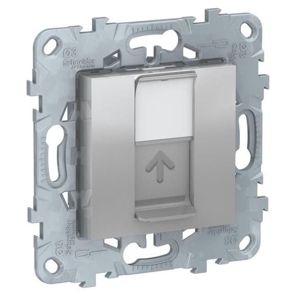 Лицевая панель RJ45 Systeme Electric Unica New KEYSTONE/SYSTIMAX, алюминий NU546130