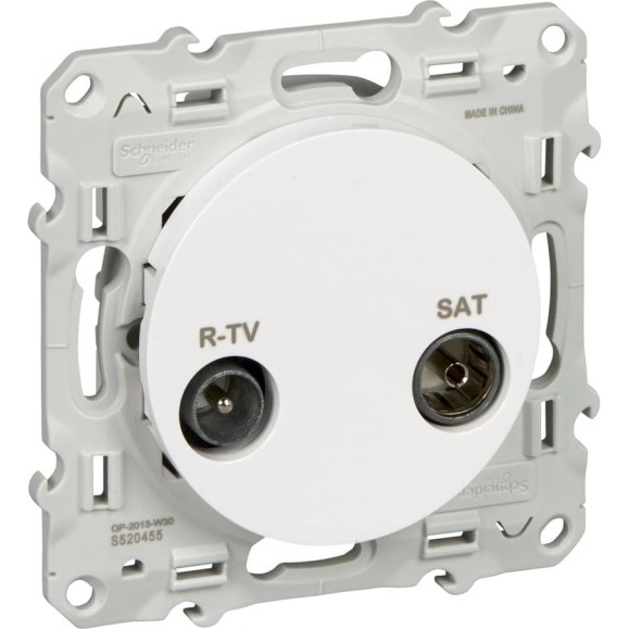 Розетка Systeme Electric Odace Белый R-TV/SAT оконечная SE S52R455