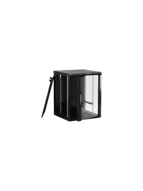Настенный 19-дюймовый шкаф Hyperline TWB-FC-1266-GP-RAL9004, 12U, 662x600x600мм, черный, 395516