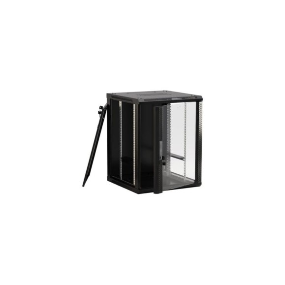 Настенный 19-дюймовый шкаф Hyperline TWB-FC-1266-GP-RAL9004, 12U, 662x600x600мм, черный, 395516