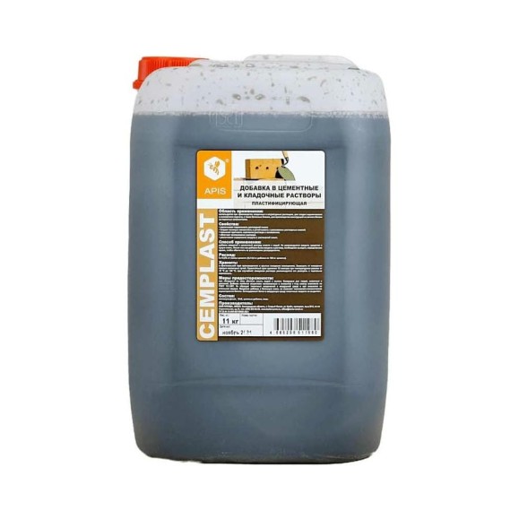 Добавка в штукатурные и кладочные цементные растворы APIS CEMPLAST (канистра; 11 кг) 4665296517463 Добавка в штукатурные и кладочные цементные растворы APIS CEMPLAST (канистра; 11 кг) 4665296517463