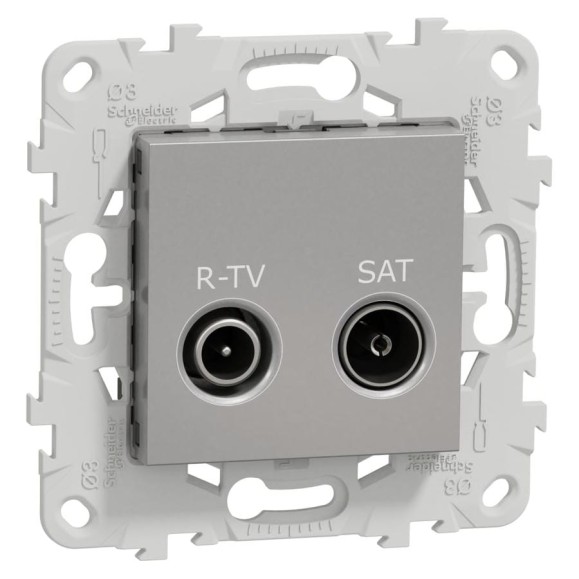 Розетка Systeme Electric Unica New Алюминий R-TV/SAT одиночная NU545430