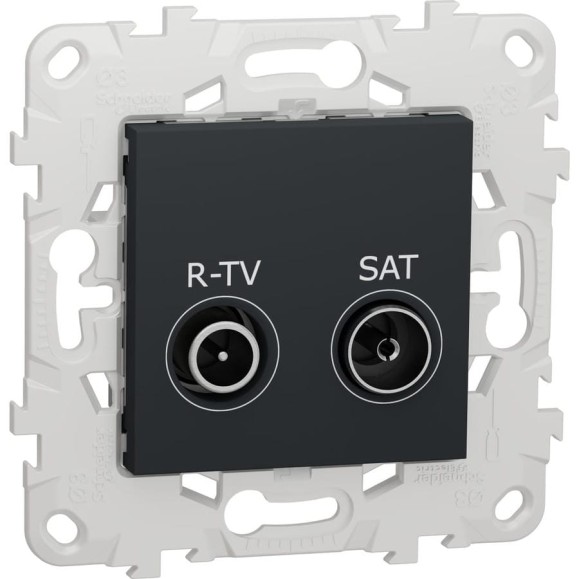 Розетка Systeme Electric Unica New Антрацит R-TV/SAT, NU545454