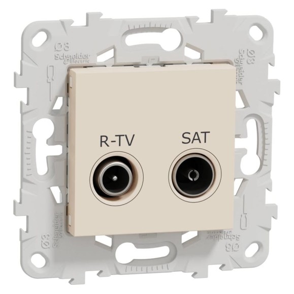Проходная розетка Systeme Electric Unica New Бежевый R-TV/SAT NU545644